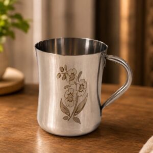 UNILIO Stainless Steel Floral Coffee/Tea Mug with Handle (Copy) (Copy)