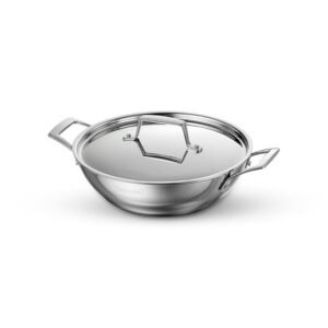 UNILIO 3 Ply Stainless Steel Deep Kadhai with Lid